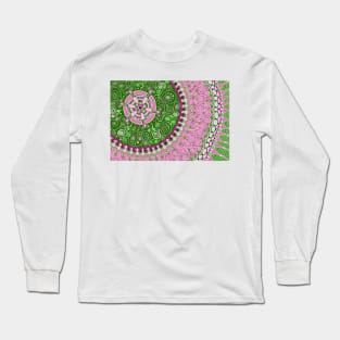 Pink and Green Mandala Long Sleeve T-Shirt